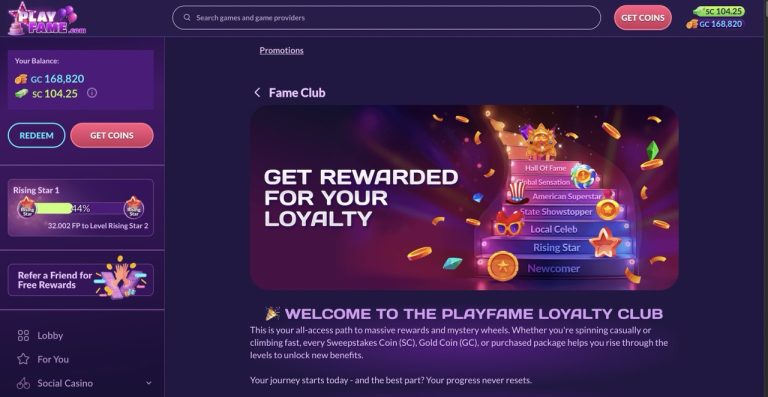 PlayFame Introduces Fame Club – How the New VIP Loyalty Program Works